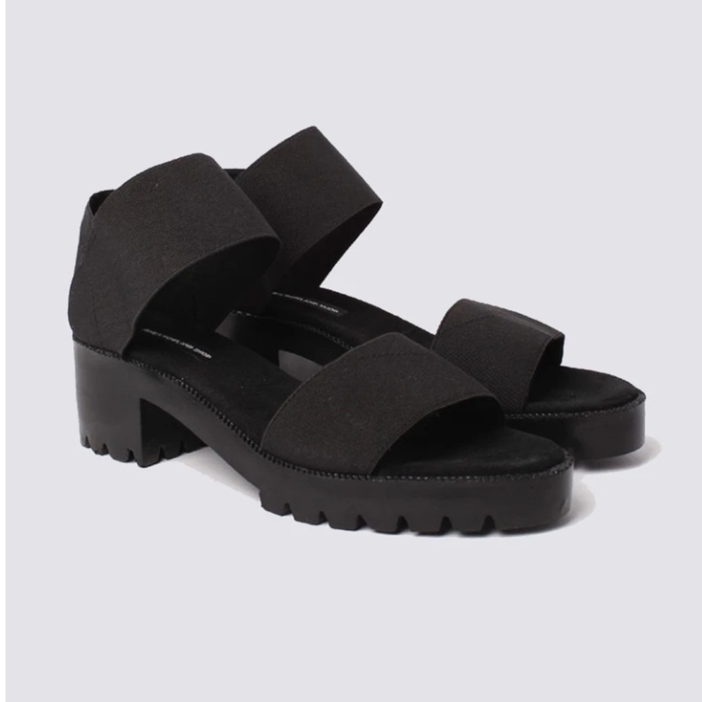 James Rowland Elastic Leather Dual Strap Sandal
